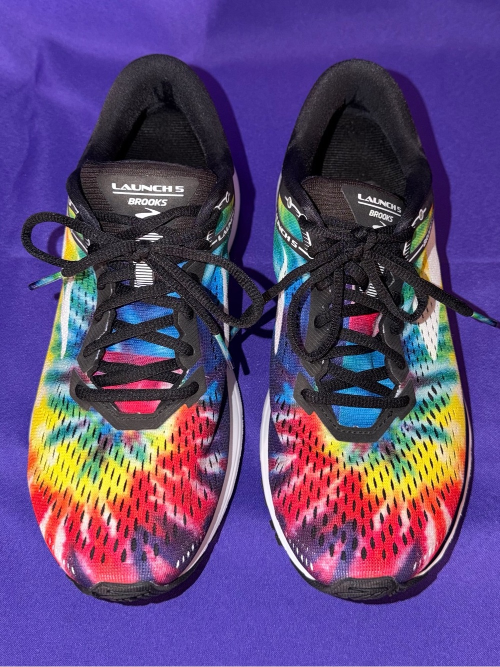 New Brooks Launch 5 Women’s Running Shoes Tie-Dye Rainbow Size 10.5